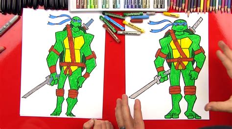 How To Draw Leonardo Teenage Mutant Ninja Turtle Advanced