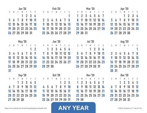 3 Month Calendar Template 2020