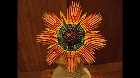 3d Origami Rainbow Flower Full Tutorial Youtube