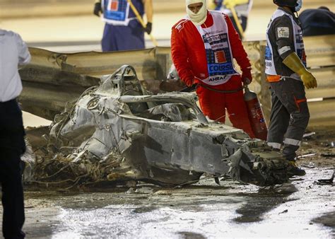 Romain Grosjeans Car After Yesterdays Formula 1 Crash Scrolller