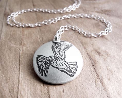 Red Tail Hawk Necklace Silver Hawk Jewelry Etsy