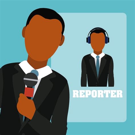 Premium Vector Male Journalist Reporter
