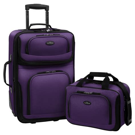U.S. Traveler 2pc Luggage Set - Purple | Lightweight carry on luggage
