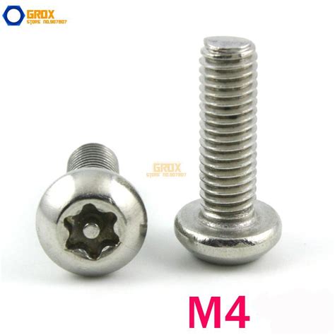 M4 304 Stainless Steel Security Torx Button Head Machine Screw In