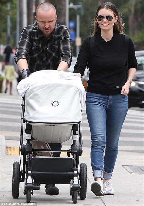 Aaron Paul Looks Like The Model Father As He Strolls With Wife Lauren