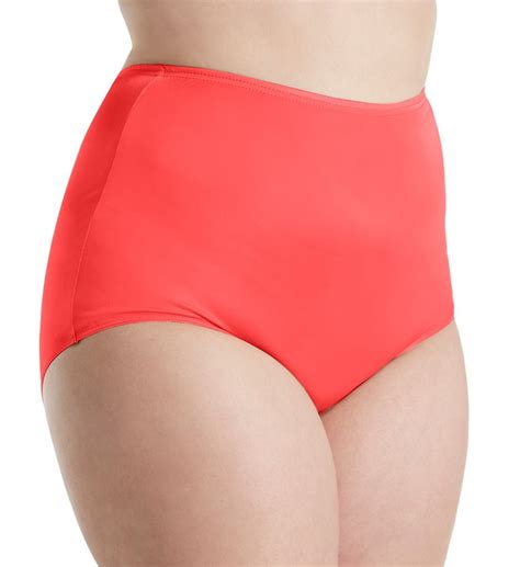 women s shadowline 17032p plus size hidden elastic nylon classic brief panty red 11