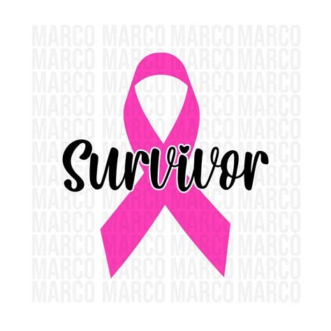 Survivor Breast Cancer Ribbon Svg Breast Cancer Svg Cancer Etsy