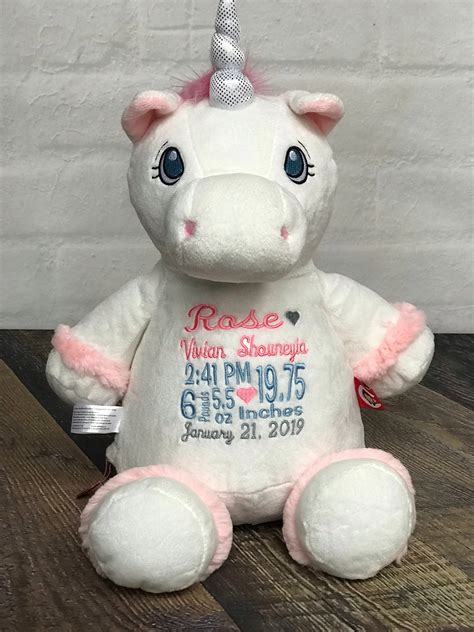 Personalized Unicorn Cubbie White Stitch And Scribe