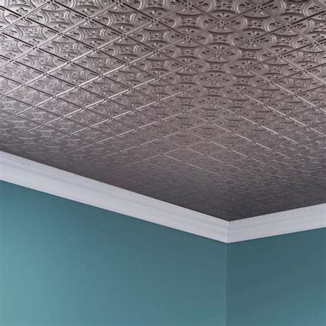 Drop ceiling tiles 2×4 menards. Fasade® Traditional 1 - 2' x 4' PVC Glue-Up Ceiling Tile ...