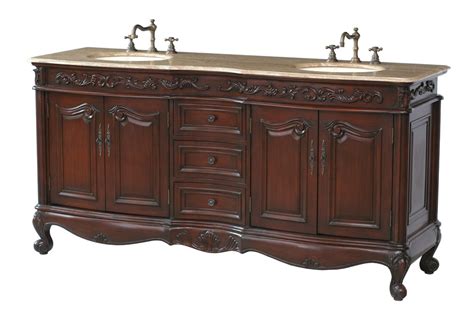 Stufurhome 72 Inch Saturn Double Sink Vanity With Travertine Marble To
