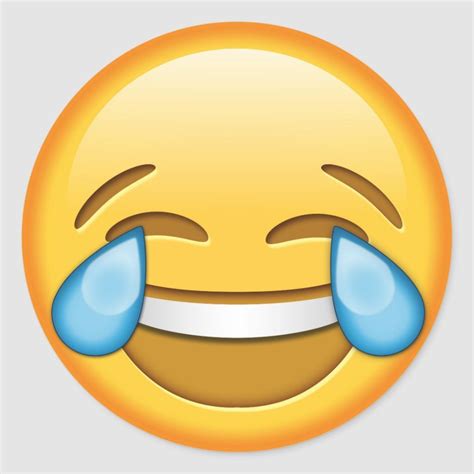 Funny Emoji Glossy Round Sticker In 2020 Funny Emoji Laughing Emoji Funny Emoticons