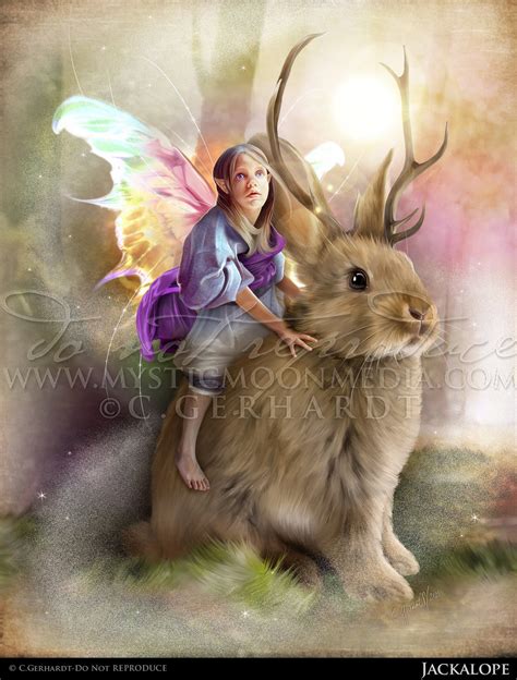 Jackalope Fairy Child Rabbit Fairy Wings Fantasy Art Etsy