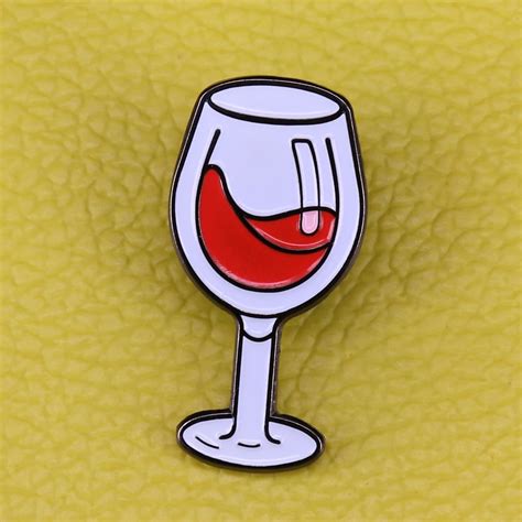 Red Wineglass Enamel Pin Wine Time Brooch Enjoy Life Badge Art Jewelry