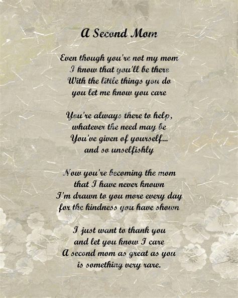 A Second Mom Love Poem For Stepmom 8 X 10 Print Etsy In 2021 Step