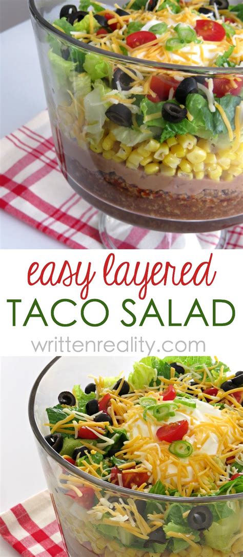 Quick and Easy Layered Taco Salad Recipe - Written Reality