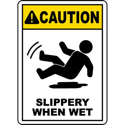 Caution Slippery When Wet Sign 2 Safety Notice Signs For Work Place