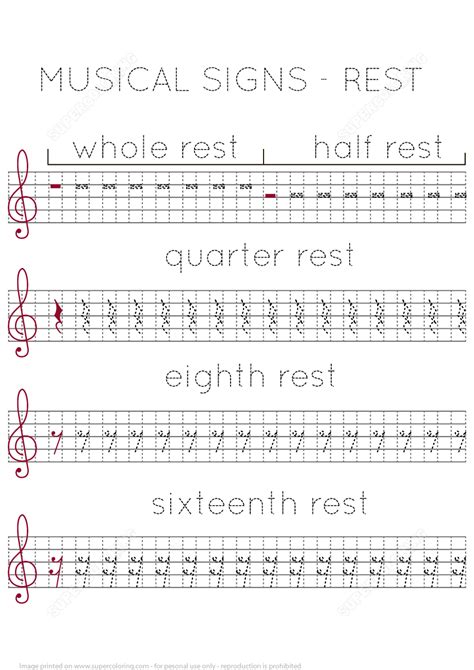 Musical Signs Rest Worksheet Free Printable Puzzle Games