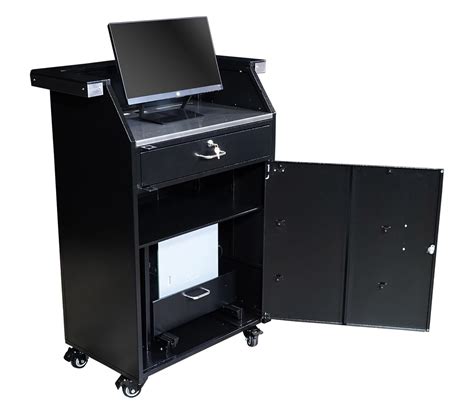 Portable Deluxe Security Podium Electronics Ready The Security Station