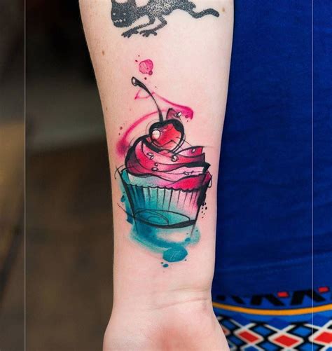Cupcake Tattoo With Cherry On Top Cupcake Tattoos Cupcake Tattoo Designs Sleeve Tattoos
