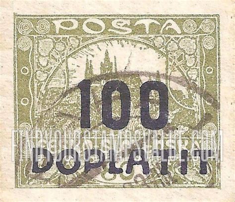 Postage Due Stamps Hradcany At Prague Surcharged In Violet 100h