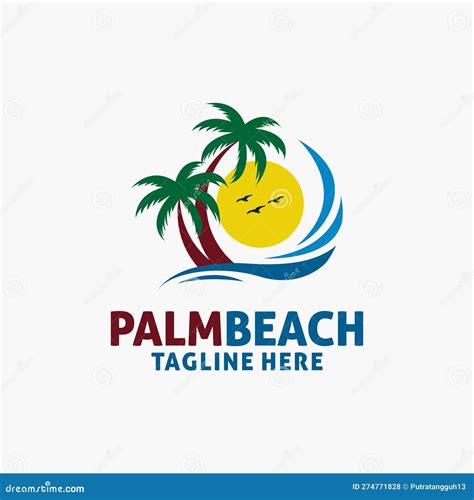 Palm Beach Logo Design Stock Vector Illustration Of Ocean 274771828