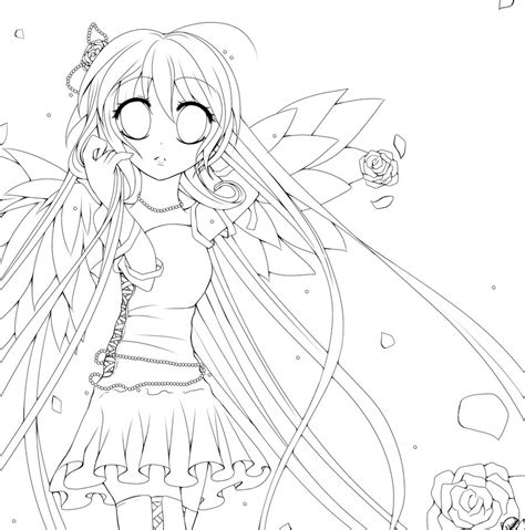 Anime Angel Coloring Pages At Getdrawings Free Download