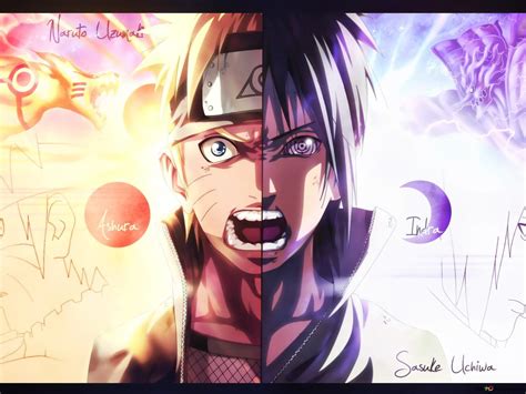 Half Naruto And Half Sasuke With Anger Hd Wallpaper Download