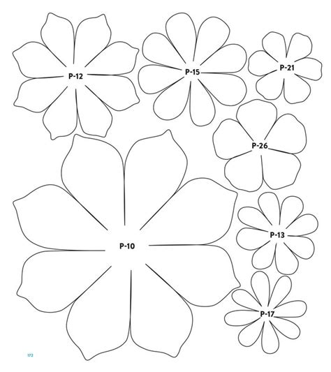 Templates Paper Flower Patterns Flower Petal Template Paper Flowers Diy