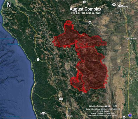 August Complex Map 112 Pm Pdt Sept 22 2020 Wildfire Today