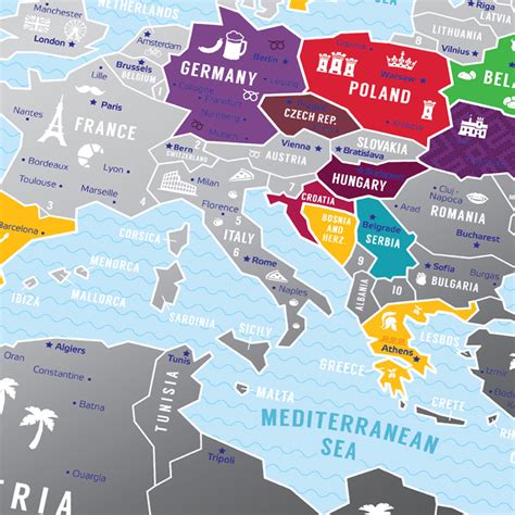 Geografska Karta Evrope Sa Drzavama Drzave Evrope Shefalitayal Među