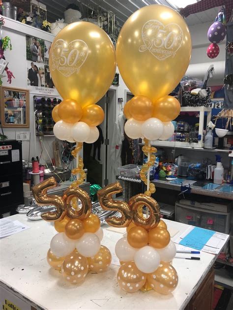 50th Anniversary Personalized Balloons Balloon Columns Party