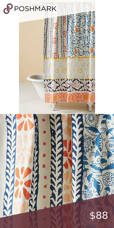 The tribal pattern is a great contrast, and the white base color means that it will work with most color schemes. Anthropologie Shower Curtain in 2020 | Anthropologie ...