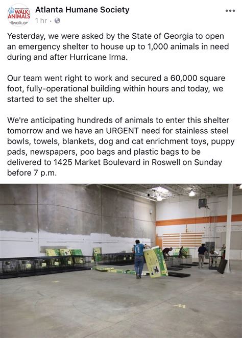 OTP folks! Atlanta Humane Society is accepting urgent donations in