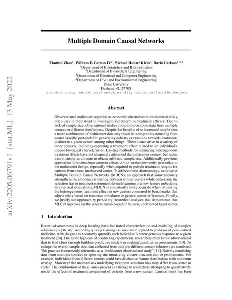 Multiple Domain Causal Networks DeepAI