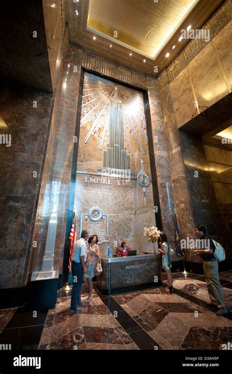 Usa New York City The Empire State Building Entrance Hall Stock Photo
