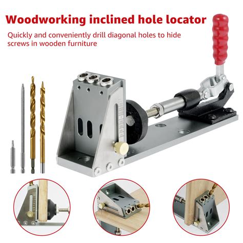 Pocket Hole Jig Kit Pocket Screw Jig Drill Guide Woodworking Dowel Jig