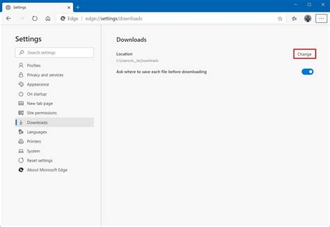 How To Change New Microsoft Edges Default Download Location Windows