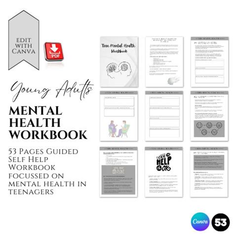 Therapy Worksheet Journaling Prompts Mental Health Workbook For Teens