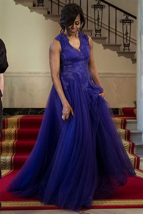 Michelle Obama State Dinner 2016 Chainmail Versace Gown