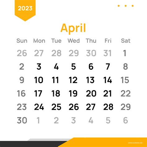 April Yellow And Balck 2023 Calendar 2023 Calendar Calendar Planner