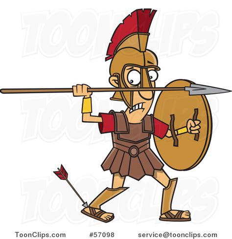 Cartoon Greek God Achilles With An Arrow In His Heel 57098 By Ron