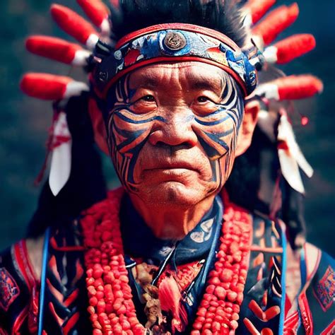 retrato de nativo americano indio hombre foto premium