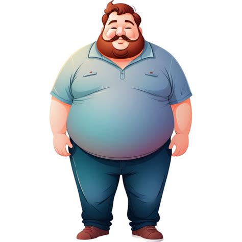 Cartoon Fat Guy Ai Generative 31612080 Png