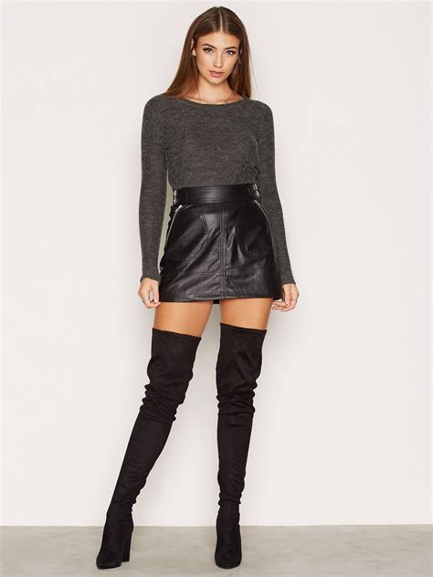 black suede thigh high boots thigh high suede boots black leather skirts fashion