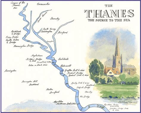 River Thames Path Map By William Thomas