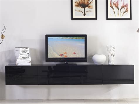 24m Majeston Black Floating Tv Cabinet