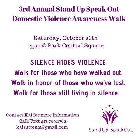 Stand Up Speak Out Awareness Walk Against Domestic Violence