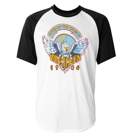 Tour Worls Van Halen 1984 Baseball T Shirt