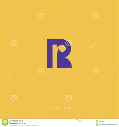 Monograma De R Logotipo De R Letra Violeta R En El Monograma De La