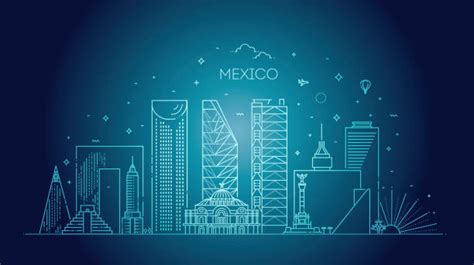 170 Mexico City Skyline Stock Illustrations Royalty Free Vector